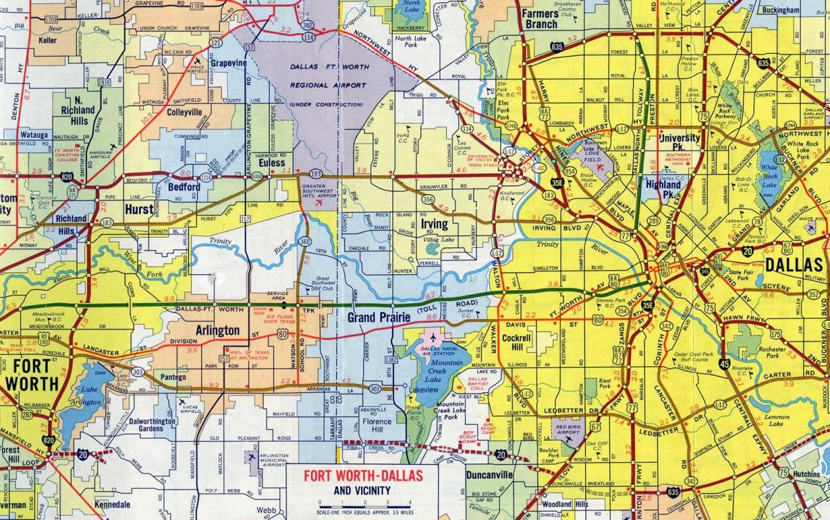 mapa de carreteras de Dallas