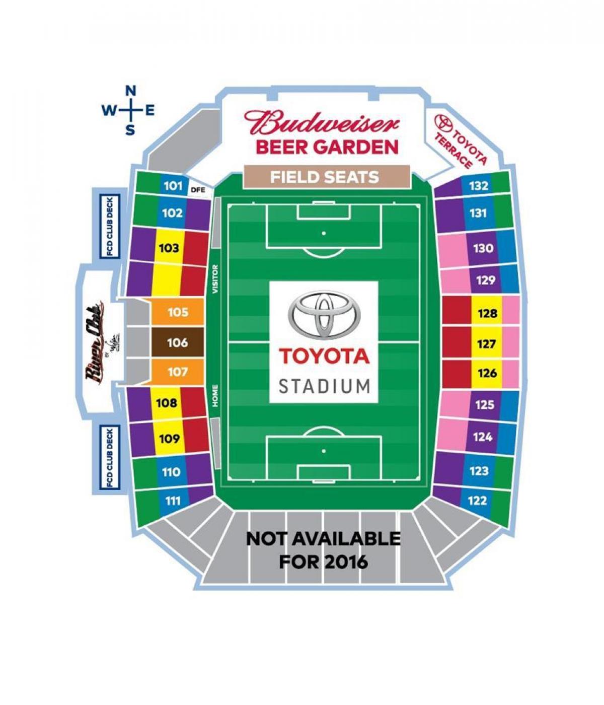 mapa de Toyota Stadium de Dallas