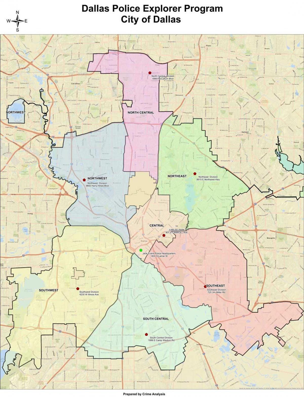 Área de Dallas mapa