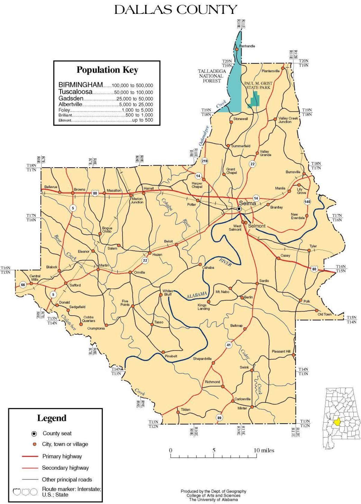 mapa de condado de Dallas