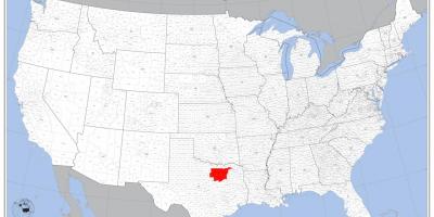 Dallas en el mapa de estados unidos