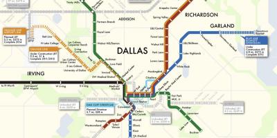 Dallas sistema de tren mapa