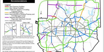 Dallas mapa de carreteras de peaje