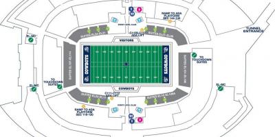 El estadio de los Cowboys de estacionamiento mapa