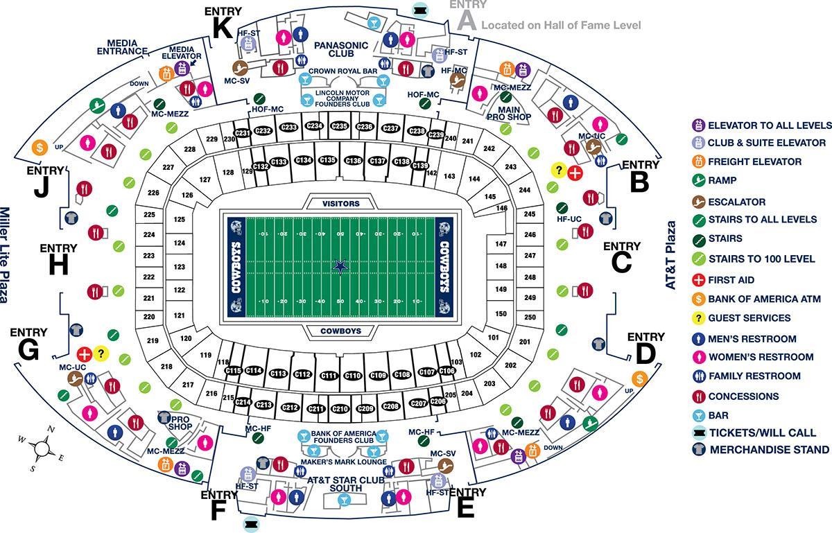 mapa de AT&T stadium