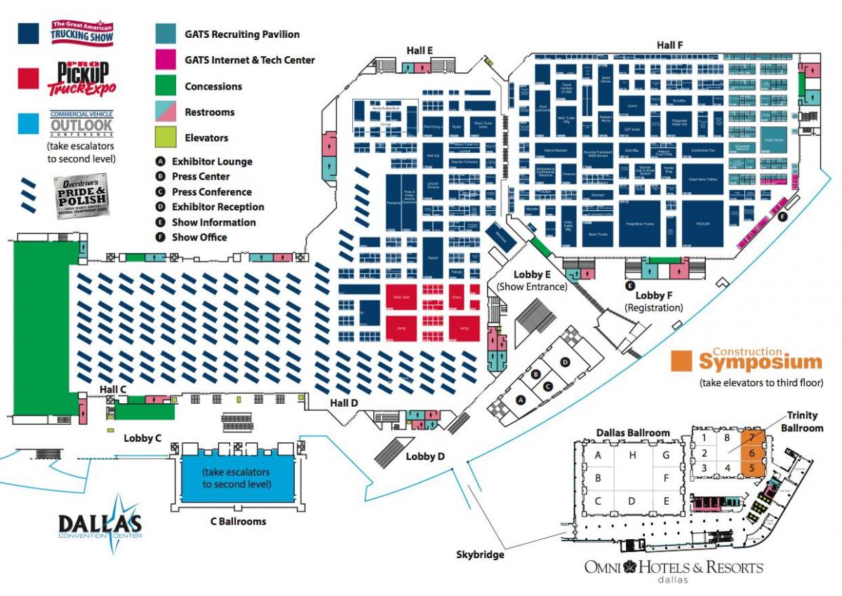 mapa de centro de convenciones de Dallas