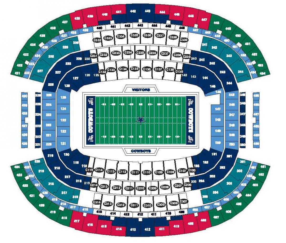 El estadio de los Cowboys mapa