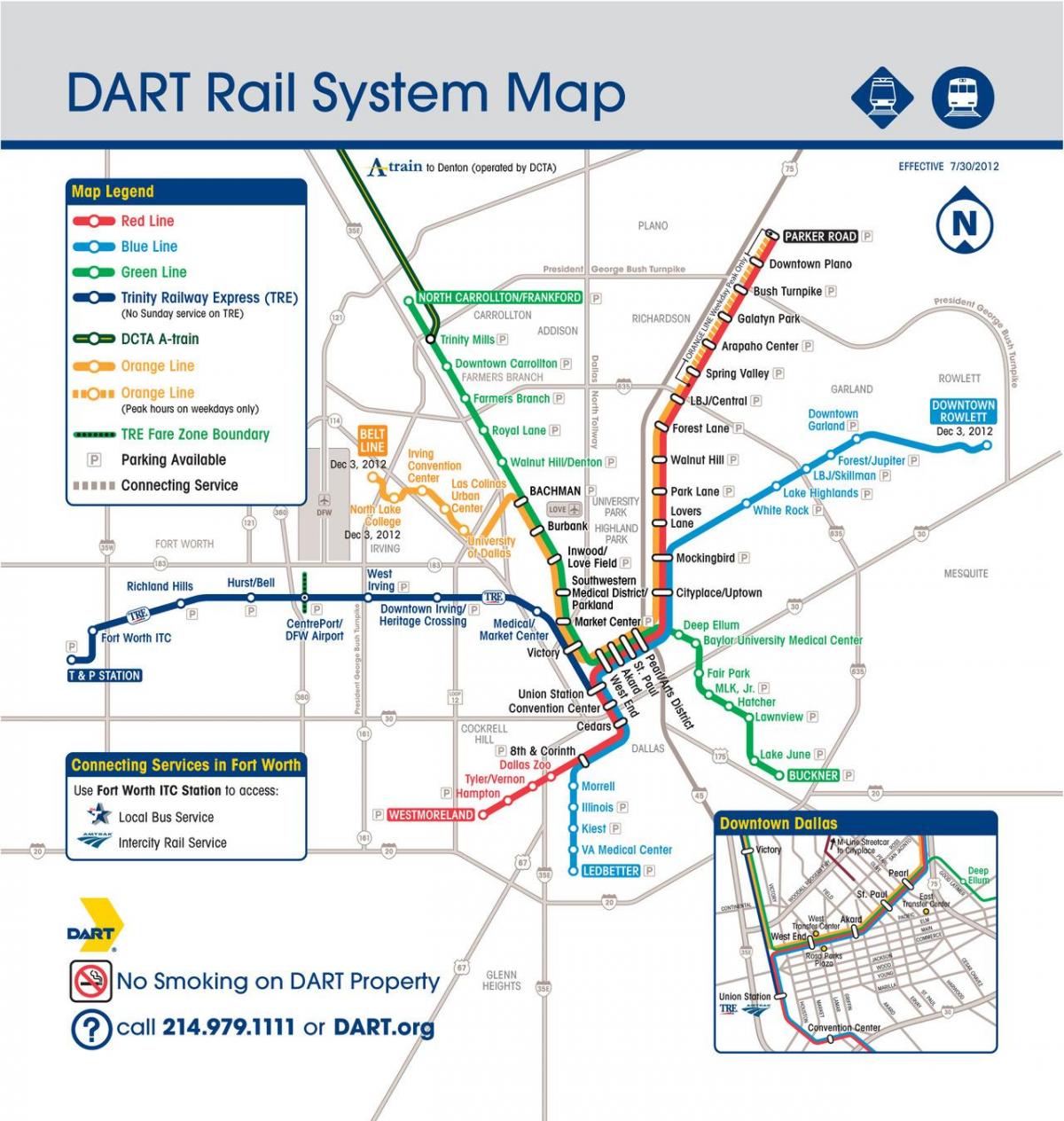 Dallas tren dart mapa