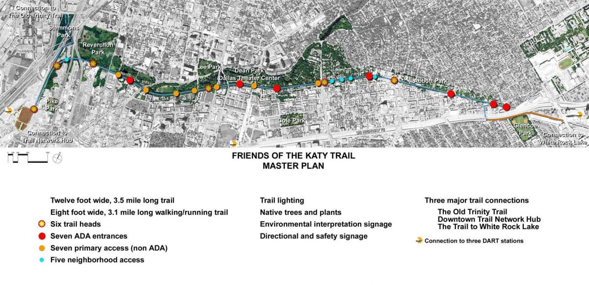 mapa de Katy trail Dallas