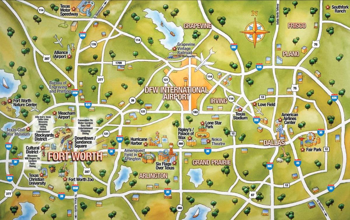 DFW mapa de la ciudad