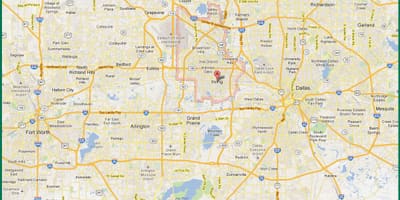 Mapa de área de DFW