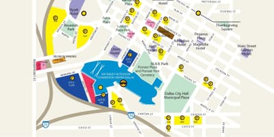 Mapa de médicos de la ciudad de Dallas mapa