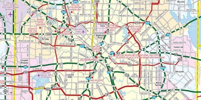 Mapa de la ciudad de Dallas